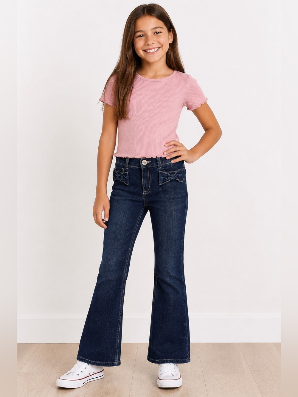 Gymboree Dark Blue Flare Jeans with Pink Top